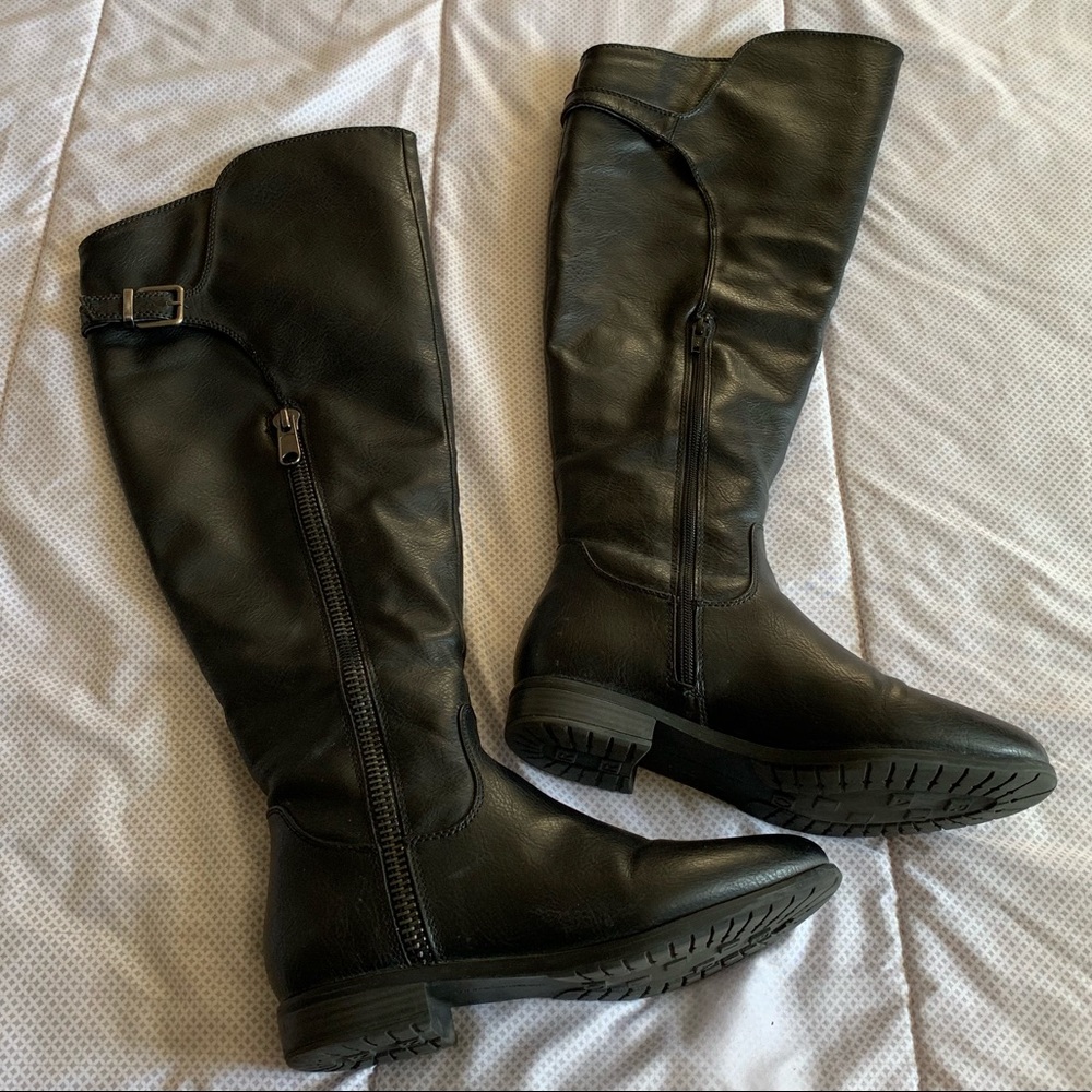 Black Thigh High Boots